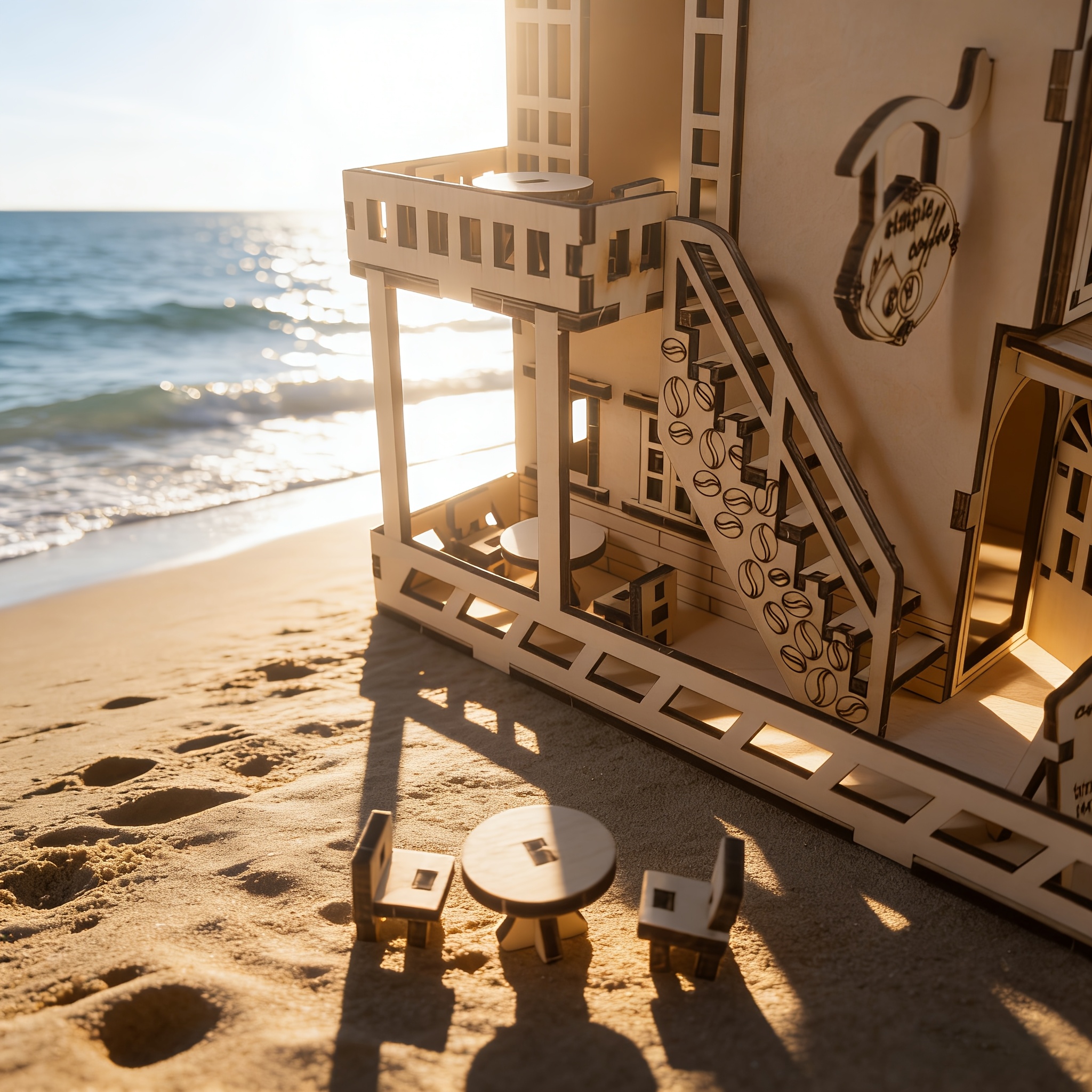 Café Model 3D Wooden Puzzle Gift